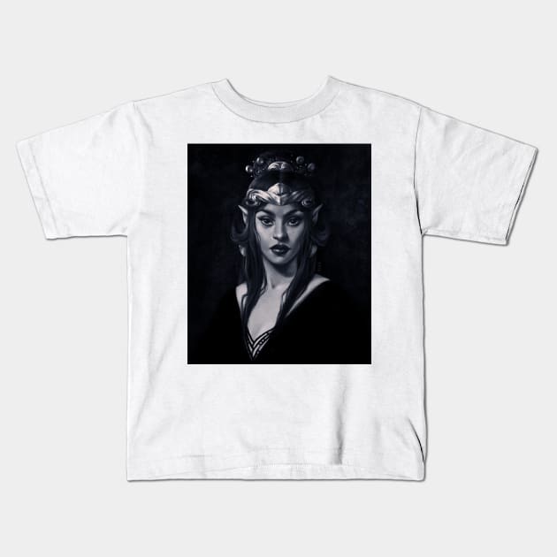 Elven Queen Kids T-Shirt by Dimary